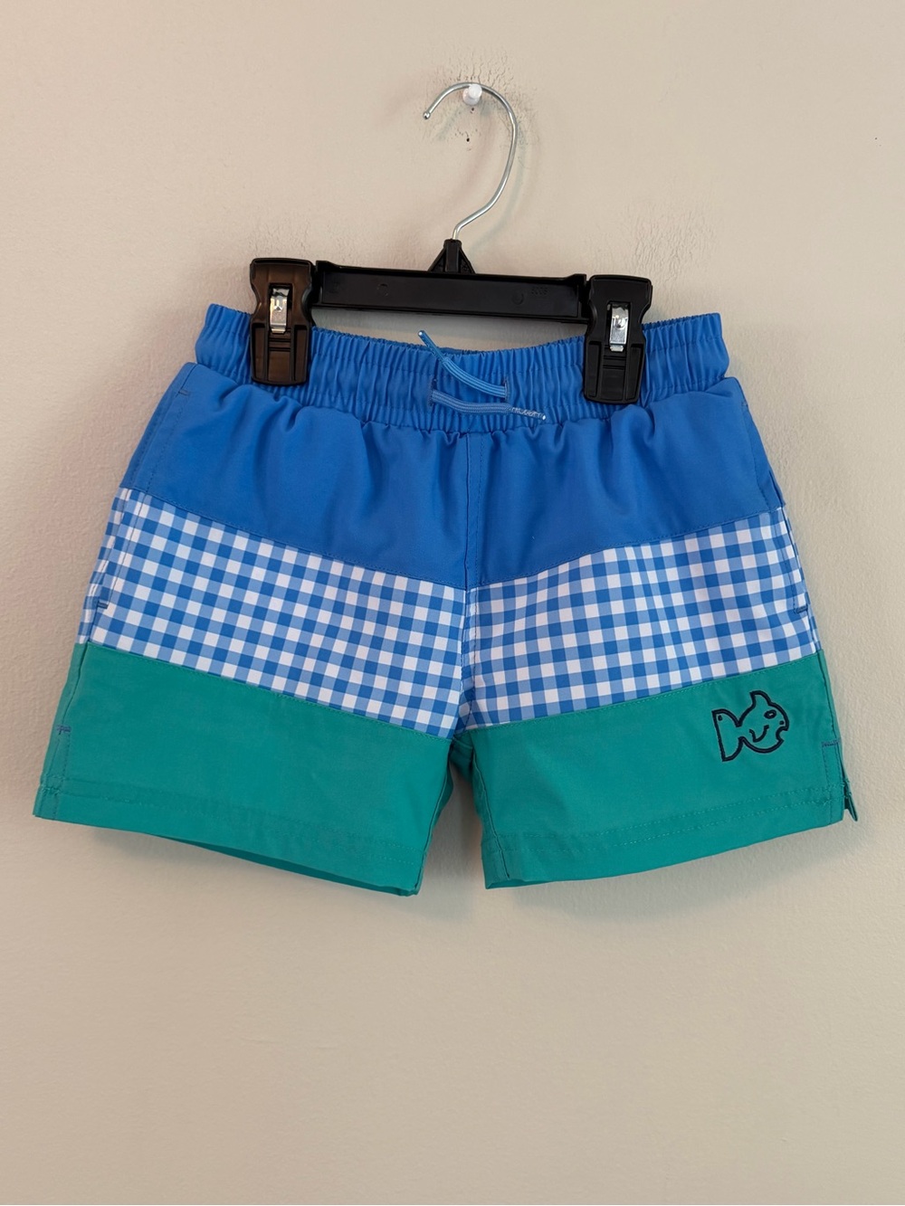 Prodoh Blue and Teal Gingham Swim Trunks